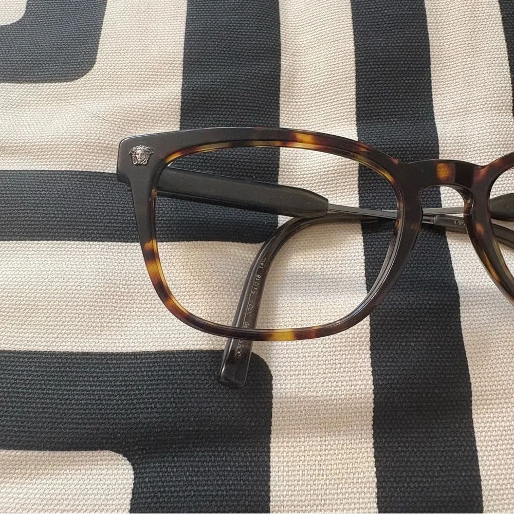 Versace - Tortoise Shell Square Glasses - Picture 4 of 9